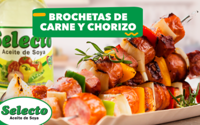 Brochetas de carne y chorizo